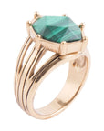 Lucky 7's Green Malachite Golden Ring