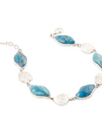 Luna Blue Apatite and Sterling Silver Line bracelet