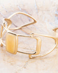 Luster Yellow Agate and Golden Cuff Bracelet