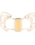 Luster Yellow Agate and Golden Cuff Bracelet