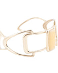 Luster Yellow Agate and Golden Cuff Bracelet
