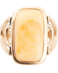 Luster Yellow Agate Golden Statement Ring
