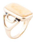 Luster Yellow Agate Golden Statement Ring