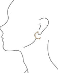 Luxurious Blue Turquoise Golden Hoop Earrings