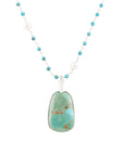 Madeleine Blue Turquoise and Sterling Silver Drop Pendant Necklace