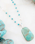 Madeleine Blue Turquoise and Sterling Silver Drop Pendant Necklace