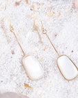 Madeleine White Mother of Pearl and Bronze Earrings