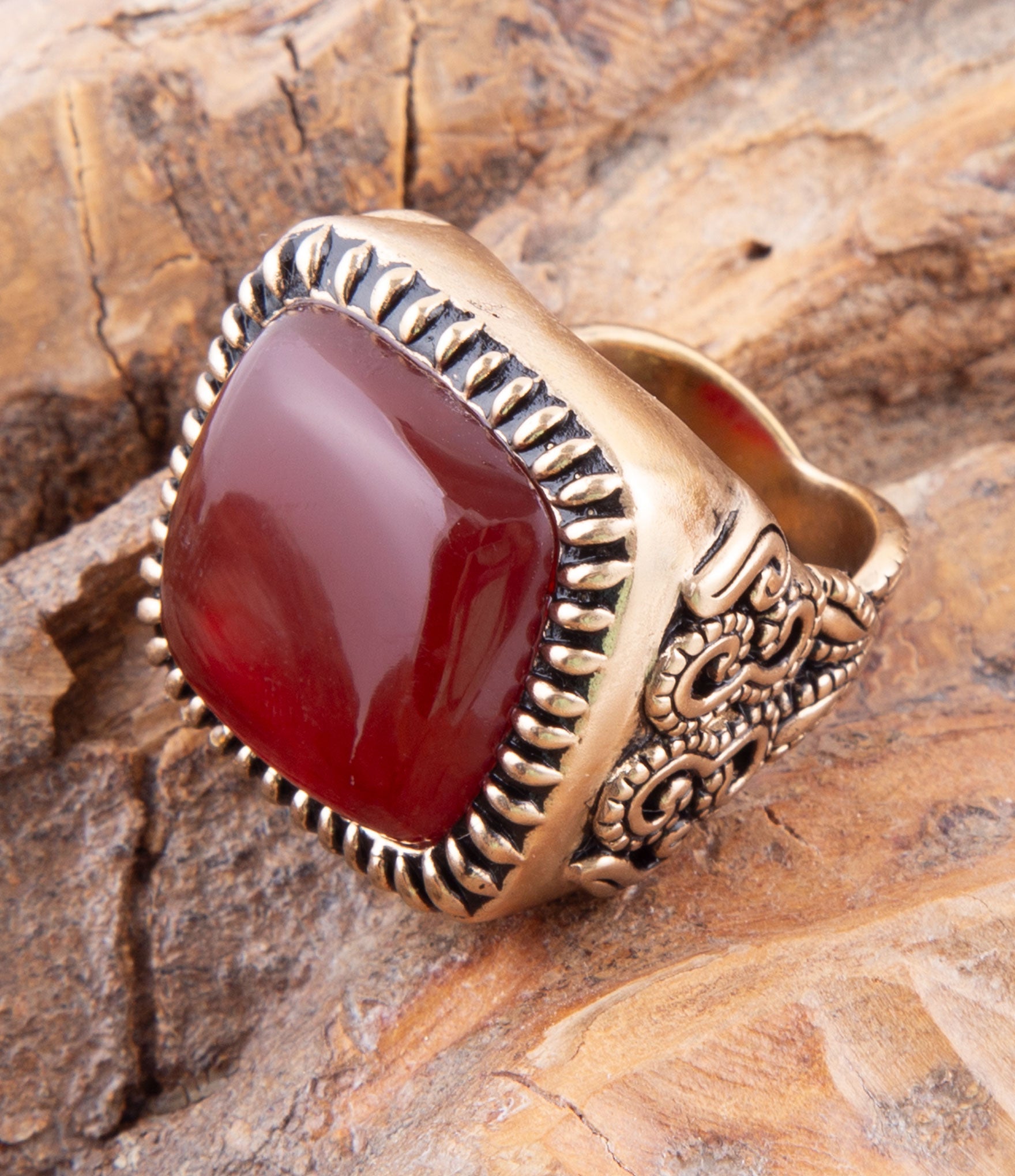 Madiera Carnelian Statement Ring