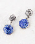 Madrid Blue Lapis Sterling Silver Post Drop Earrings