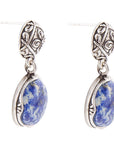 Madrid Blue Lapis Sterling Silver Post Drop Earrings