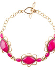 Magenta Agate Link Bracelet