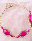 Magenta Agate Link Bracelet