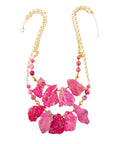 Pink Magenta Dreams Jasper and Goldtone Statement Necklace