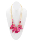Pink Magenta Dreams Jasper and Goldtone Statement Necklace