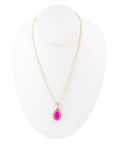 Magenta Quartz and Bronze Necklace