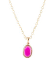 Magenta Quartz and Bronze Necklace