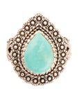Make an Entrance Green Turquoise and Golden Bronze Ring