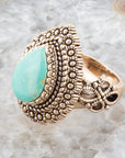 Make an Entrance Green Turquoise and Golden Bronze Ring