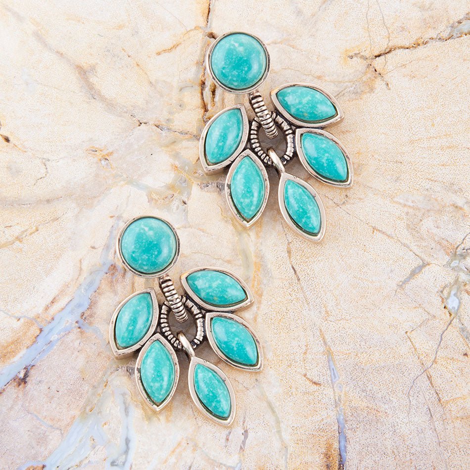 Make an Entrance Green Turquoise Golden Post Earrings