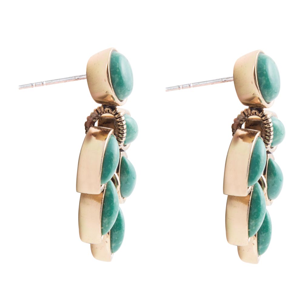 Make an Entrance Green Turquoise Golden Post Earrings