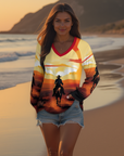 Baha Ranch Western Print Long Sleeve Top