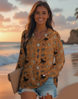 Baha Ranch Western Print Long Sleeve Top