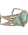 Maltese Blue Turquoise Golden Cuff Bracelet