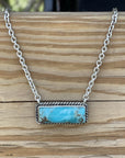 Marbled Turquoise Bar Necklace