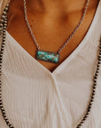 Marbled Turquoise Bar Necklace