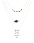 Marcasite and Onyx Sterling Silver Layered Necklace