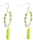 Margarita Green Jasper Golden Drop Earrings
