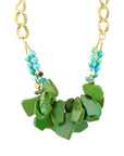 Margarita Green Lime Turquoise Jasper Golden Statement Necklace
