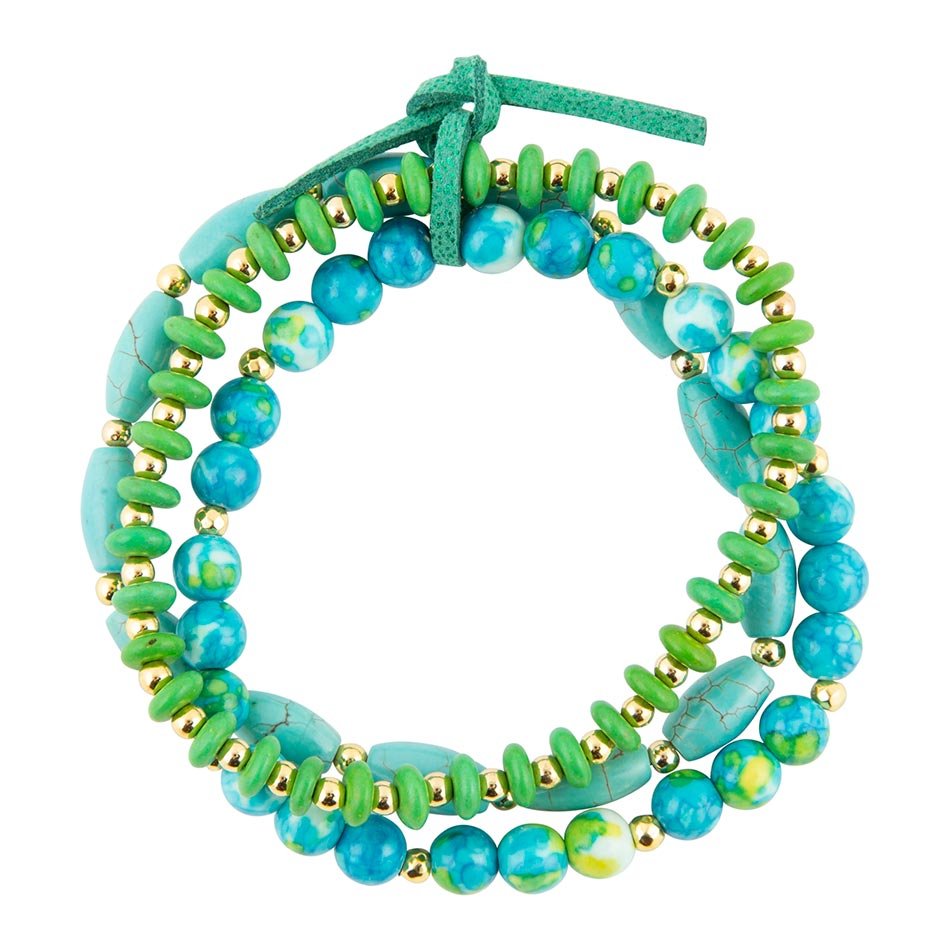 Margarita Mixed Blue and Green Stretch Bracelet Set