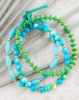 Margarita Mixed Blue and Green Stretch Bracelet Set