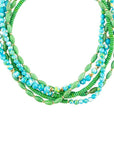 Margarita Mixed Lime Green and Blue Toursade Necklace