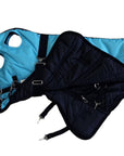 AJ Tack 1200D Waterproof Turnout Horse Blanket with Hood - Turquoise