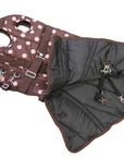 AJ Tack 420D Stable Blanket - Brown with Pink Dots