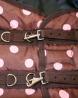 AJ Tack 420D Stable Blanket - Brown with Pink Dots
