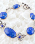 Mehndi Blue Lapis and Sterling Silver Link Bracelet