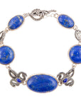Mehndi Blue Lapis and Sterling Silver Link Bracelet
