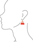 Melon and Triangle Tassel Earrings