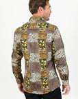 Satin Cotton/Spandex Long Sleeve Shirt - Black