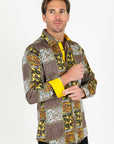 Satin Cotton/Spandex Long Sleeve Shirt - Black