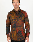 Satin Cotton/Spandex Long Sleeve Shirt - Black