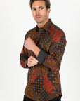 Satin Cotton/Spandex Long Sleeve Shirt - Black