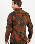 Satin Cotton/Spandex Long Sleeve Shirt - Black