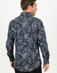 Satin Cotton/Spandex Long Sleeve Shirt - Black