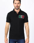 Mens Modern Fit Stretch MEXICO Embroidery Polo