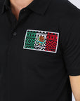 Mens Modern Fit Stretch MEXICO Embroidery Polo