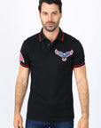 Mens Modern Fit Stretch USA Embroidery Polo